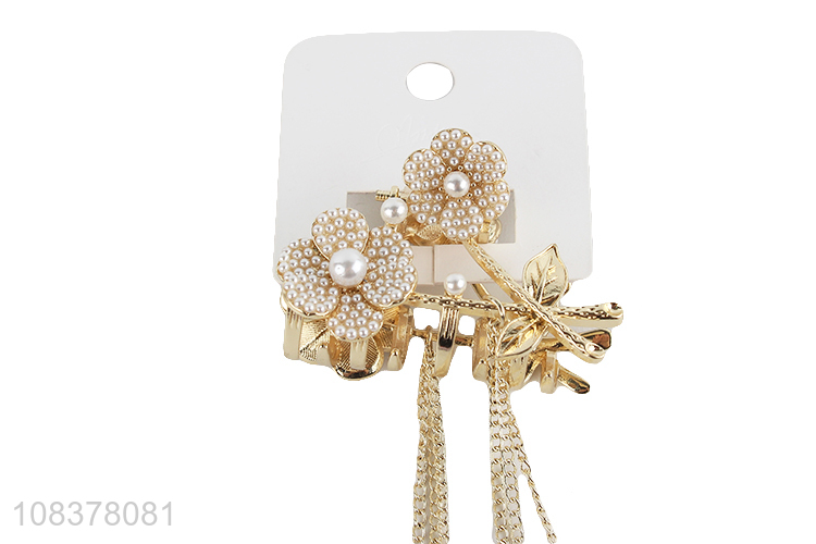 Fashion Design Alloy Claw Clip With Chain Tassel