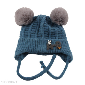 Fashion Style Kids Earmuffs Hat Knitted Winter Hat