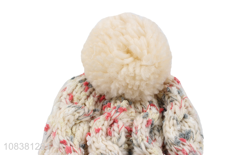 New Arrival Ladies Knitted Hat Winter Beanies With Fur Ball