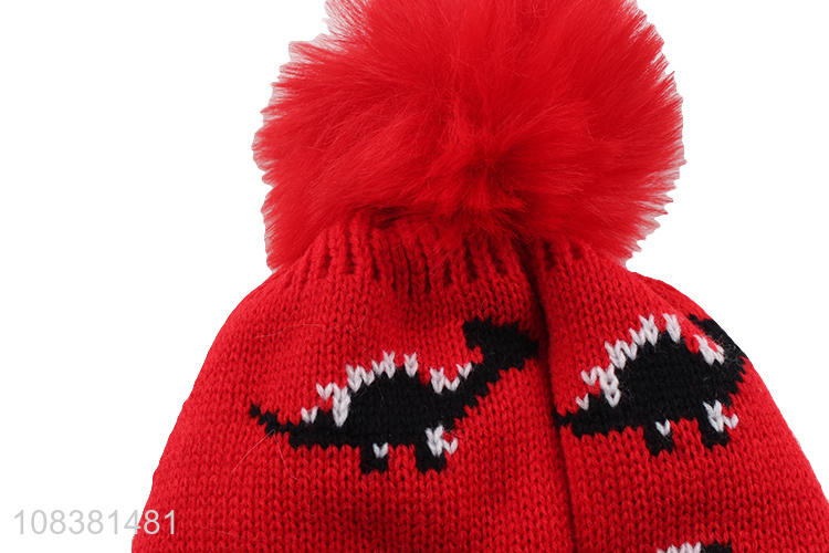 Fashion Knitted Hat Soft Beanie Earmuffs Hat For Kids