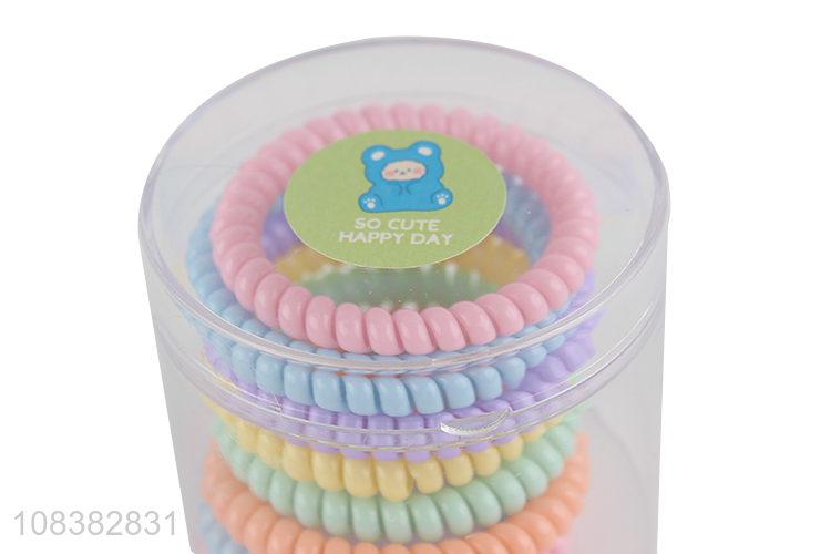 China supplier candy colored no crease spiral hair ties hair rings