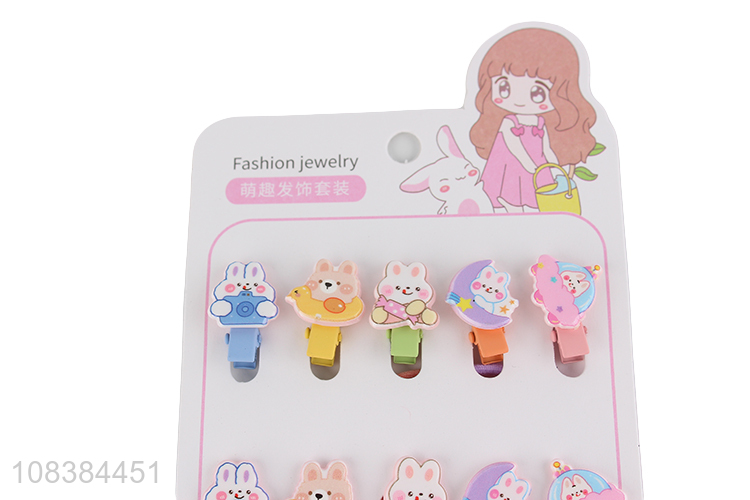 Yiwu supplier cartoon hair rope hairpins set for kids