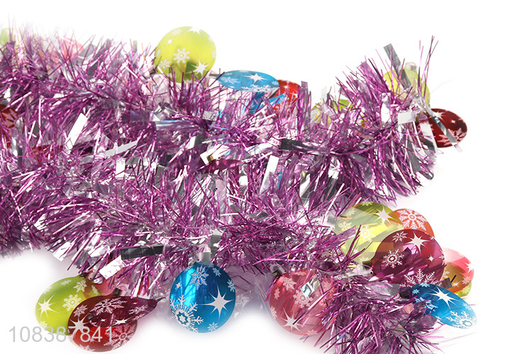 Wholesale metallic Christmas tinsel artificial garland for party decoration