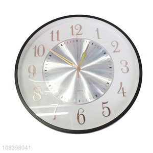 Best selling round metal clock silent plastic frame wall clock