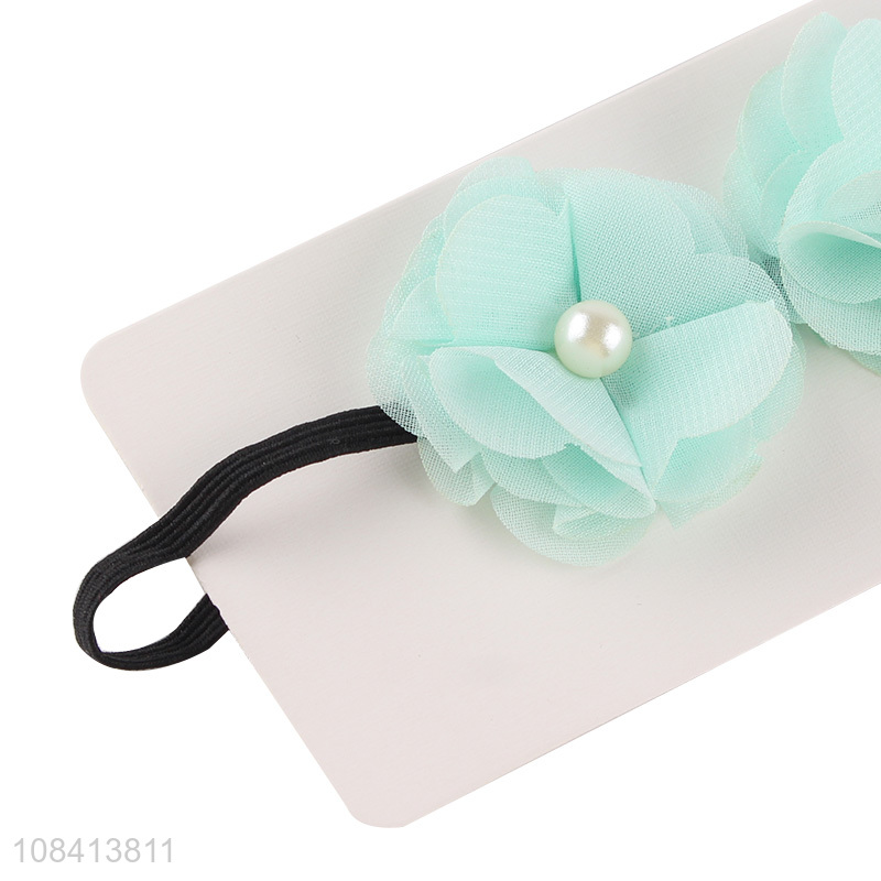 Wholesale price flower shaped headband polyester hair band