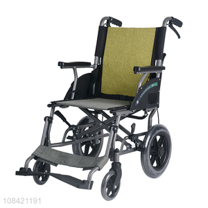 Wholesale folding lightweight manual aluminum alloy wheelchair for old people