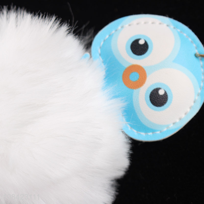 Yiwu market fur ball pompom key chain women bag accessories