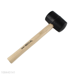 China factory hand tools rubber hammer with wooden handle