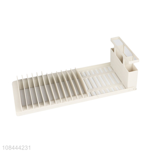 High quality plastic folding dish drying rack with chopsticks holder