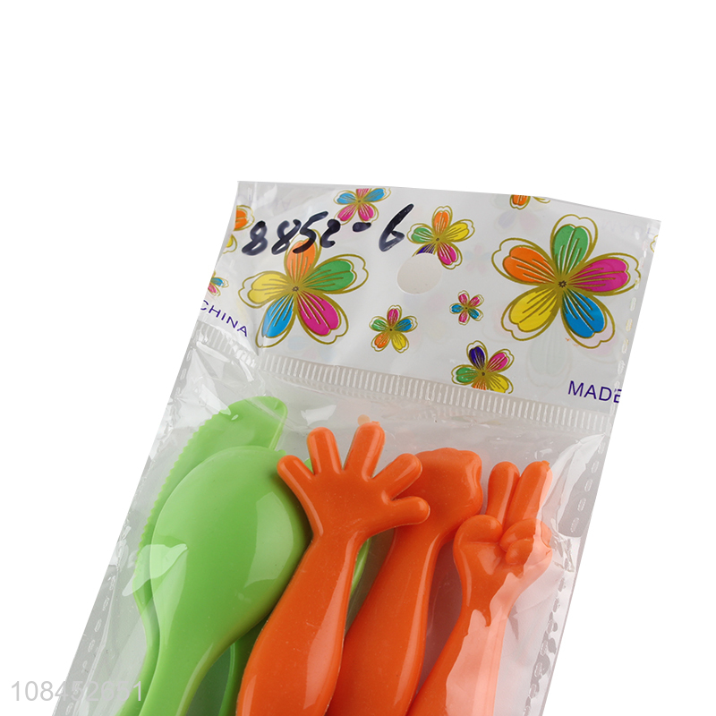 Yiwu direct sale plastic spoon kids scoop fork set