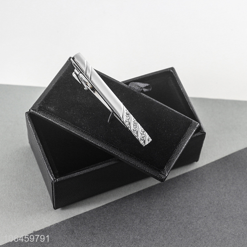 China yiwu market fashion diamante tie clips for men