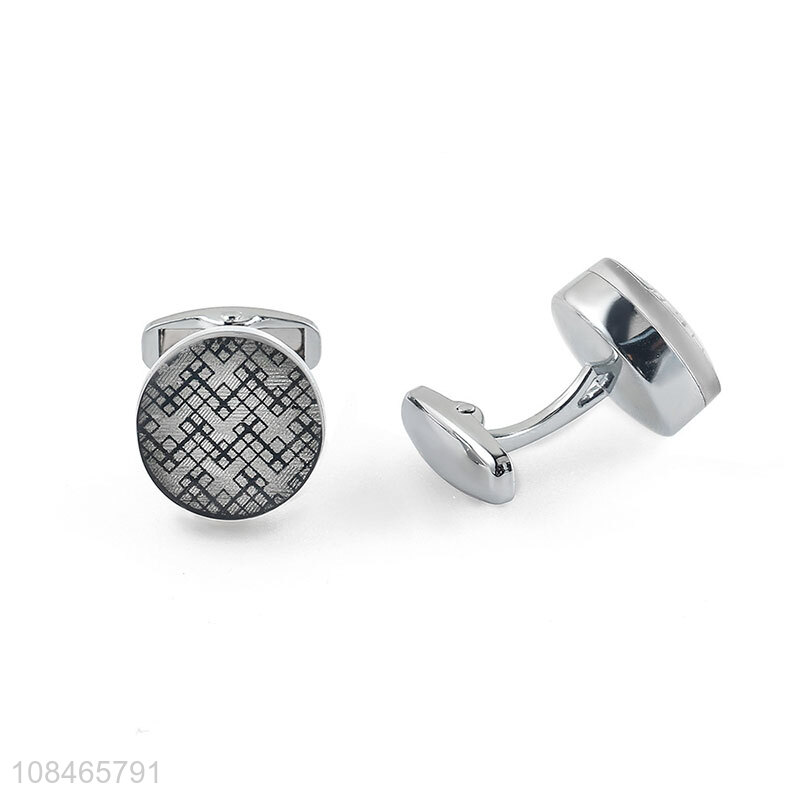 Cheap price round epoxy enamel metal cufflinks