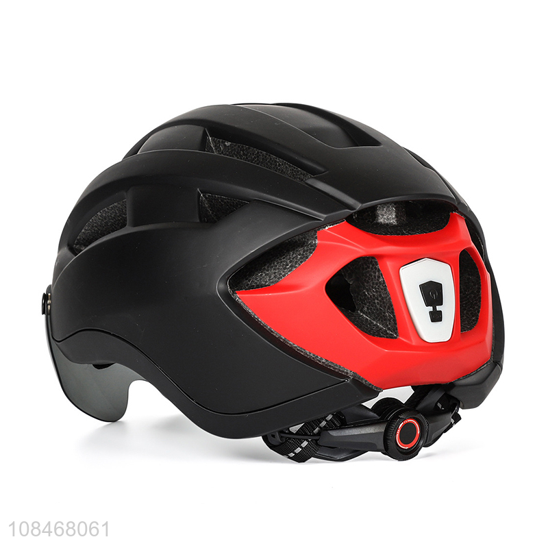 Wholesale adults bike helmet with magnetic goggle & usb charging led back light