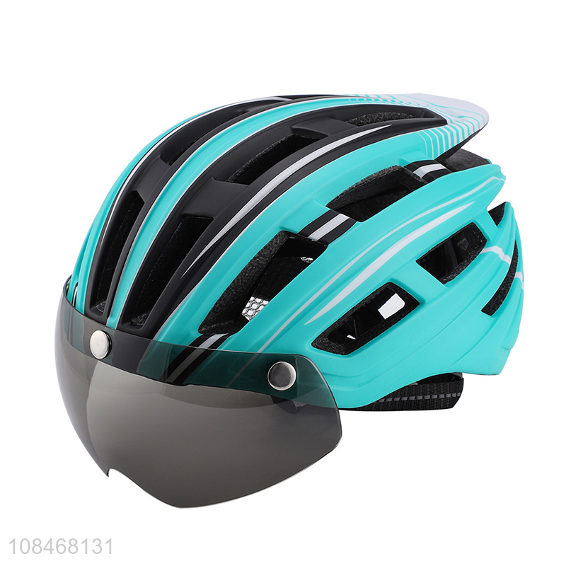 Hot sale adults bike helmet with detachable magnetic goggle & led rear light