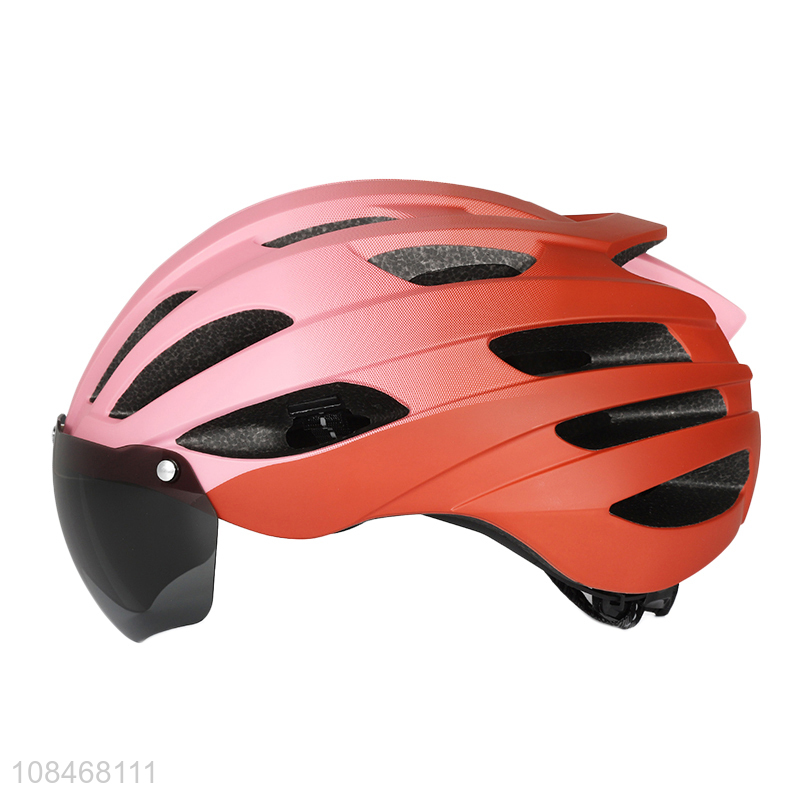 Hot selling lightweight adult cycling helmet with magnetic goggle & led back light