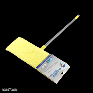 Hot sale telescopic flat mop with coral fleece mop head for hardwood floor