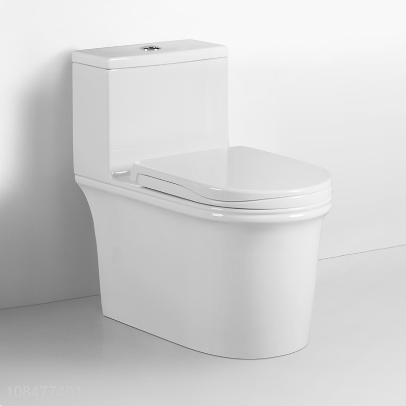 Wholesale 300/400mm 3/6L upper-pressing one piece toilet with big comfy seat