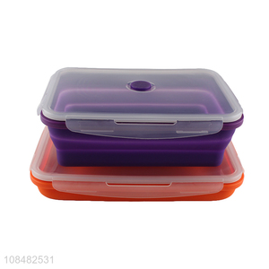 High quality outdoor airtight collapsible silicone bento box