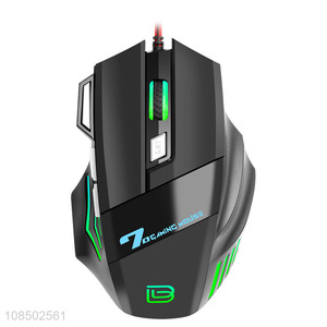 Factory price large 7 buttons RGB marquee effect light wired gaming mouse