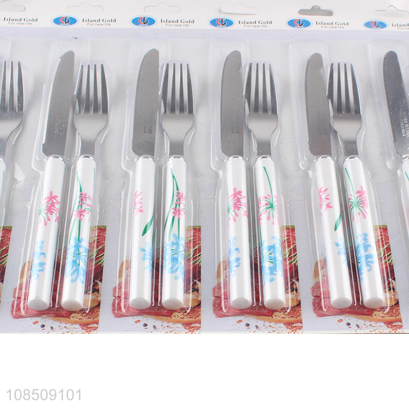 Top sale stainless steel household knife fork set for tableware