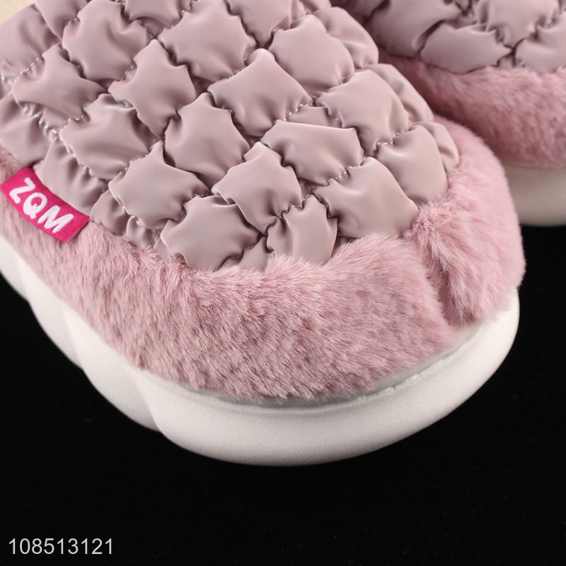 Wholesale winter fuzy fuax fur slippers indoor slides slippers for women