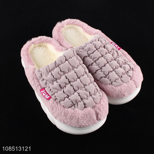 Wholesale winter fuzy fuax fur slippers indoor slides slippers for women