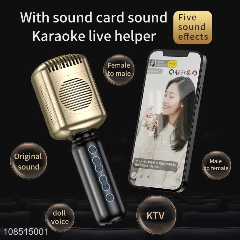 Wholesale handheld singing microphone wireless microphone for live streaming