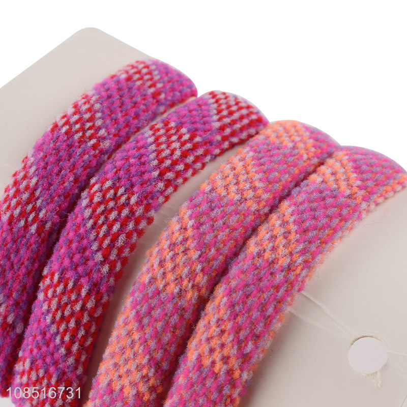 New products 4pcs/set knit hair bands thick elastic hair ties