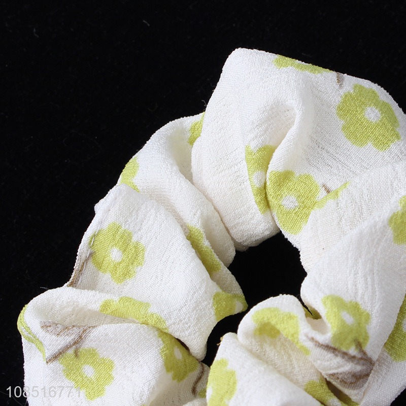 Wholesale floral prints hair scrunchies elastic hair ties scrunchy