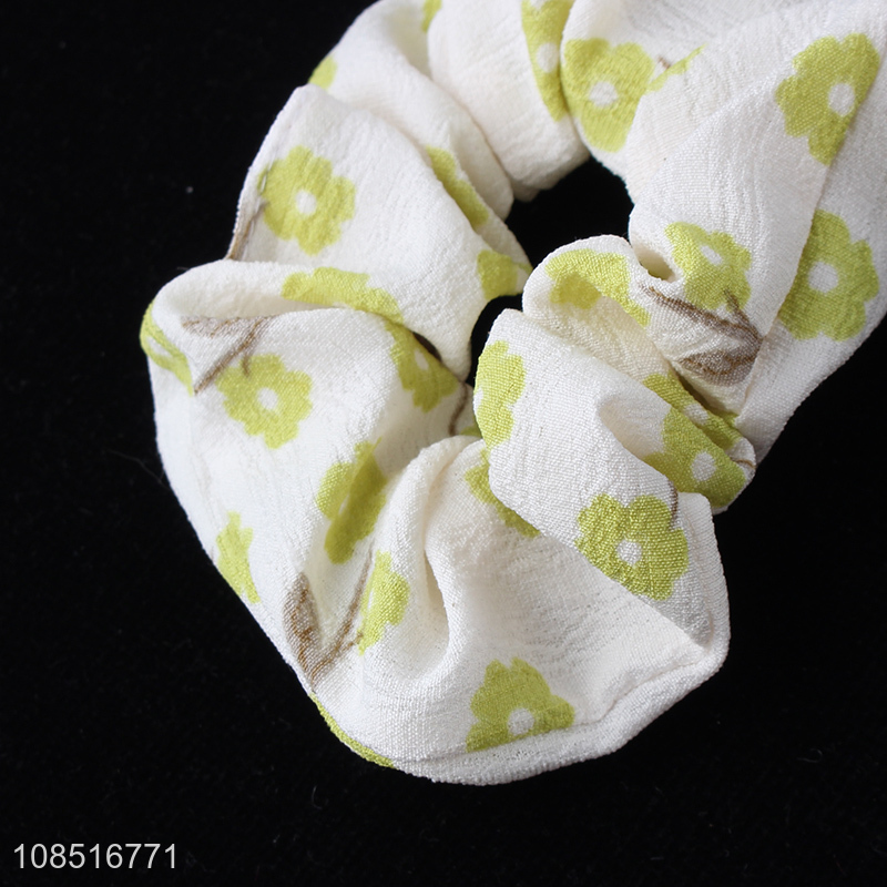 Wholesale floral prints hair scrunchies elastic hair ties scrunchy