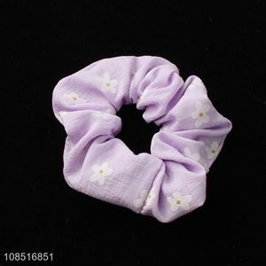 Bottom price trendy flower design hair scrunchies ponytail holders