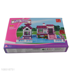 Most popular beautiful house building block toy for preschool kids