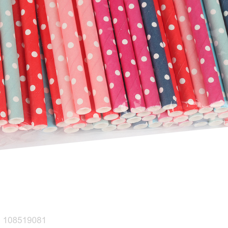 China imports polka dot printed paper straws drinking straws for cocktail