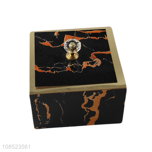 Good quality stylish marble pattern density board storage box with lid