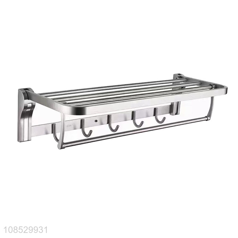 New product wall mounted stainless steel bathroom shelf folding towel rack