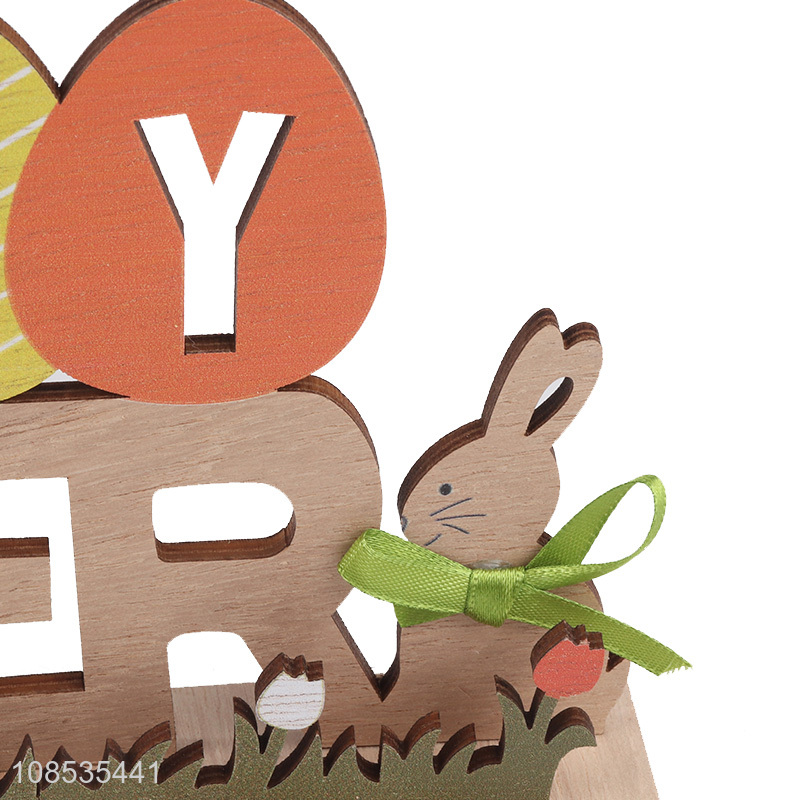 New arrival cute wooden rabbit Easter decoration for desktop