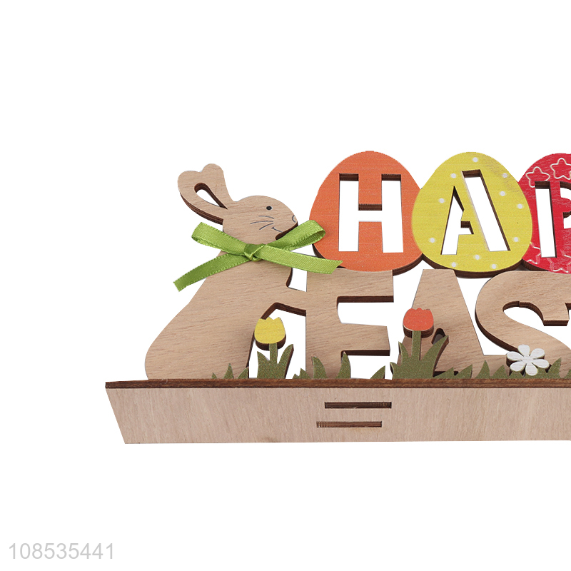 New arrival cute wooden rabbit Easter decoration for desktop