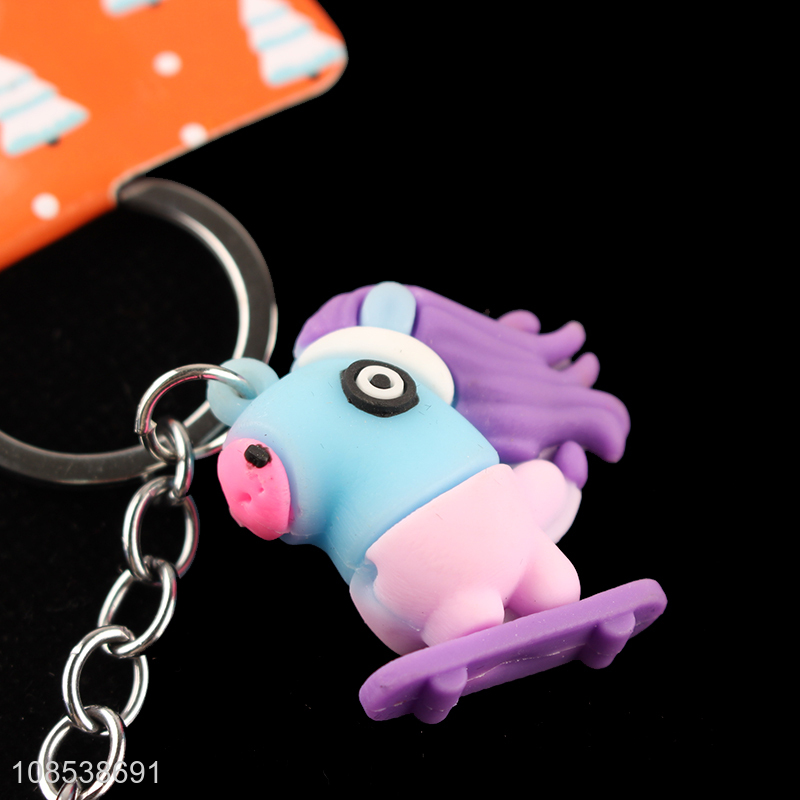 Factory supply cute cartoon silicone key chain with nail clipper