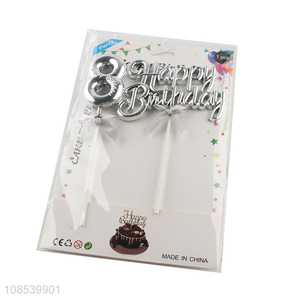 Online wholesale 2 pieces cake toppers birthday party cake toppers