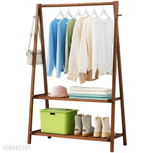 New product multi-function bamboo coat rack shoe shelves for entryway