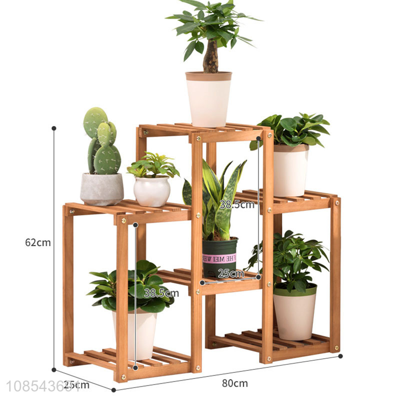 Wholesale multi-layer solid wood plant stands indoor flower stands