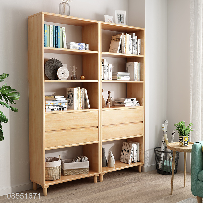 Hot sale solid wood bookcase small bookcase for household