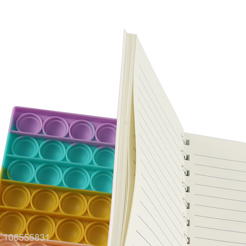 Good quality spiral notebook pop it silicone notebook fidget toy