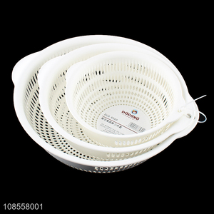 High quality 3pcs/set vegetable fruit washing drain basket colander set