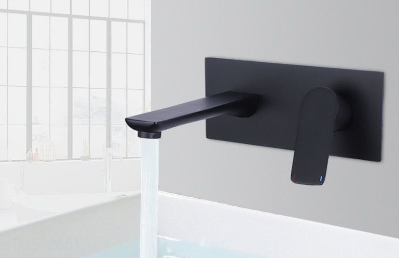 Cheap wall-mounted single handle square basin faucet