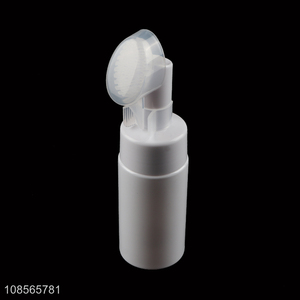 Wholesale reusable mousse pump bottle with silicone facial brush