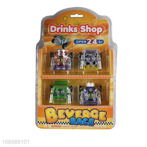 Factory price mini beverage race car pull-back car