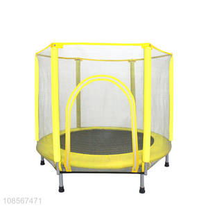 New product folding trampoline with with safety net for kids