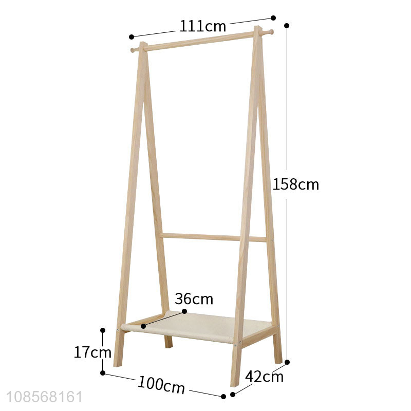 Wholesale cloakroom simple clothes rack kids wooden coat hangers