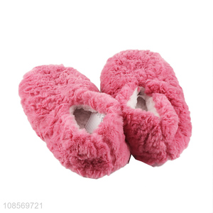 Factory wholesale pink winter home slippers plush slippers